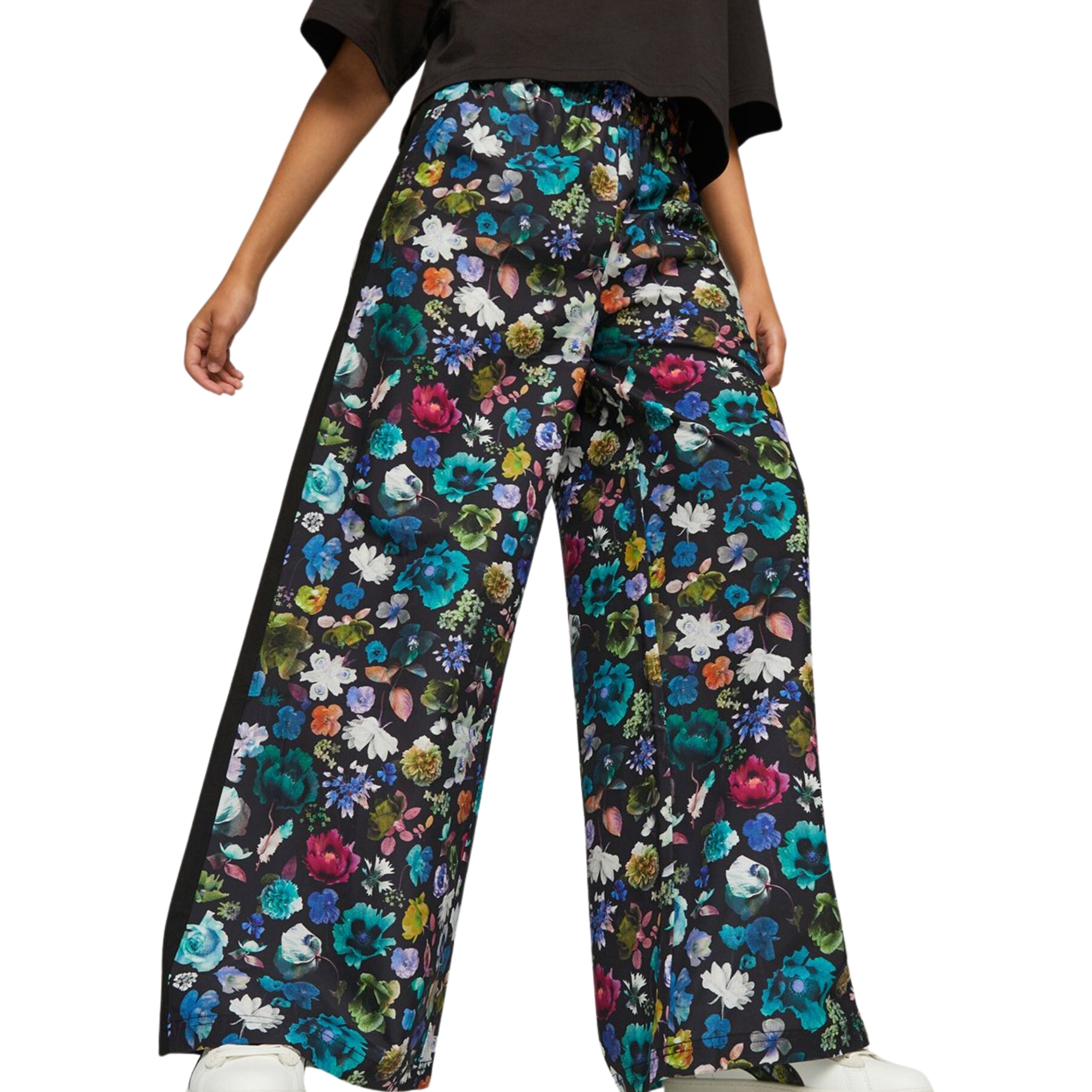 Puma Lds Track Pants X Liberty Wide Leg Multi Black